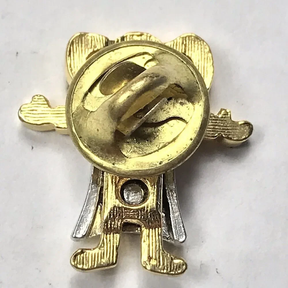 Girl With Heart Dress Gold Tone Vintage Pin Brooch